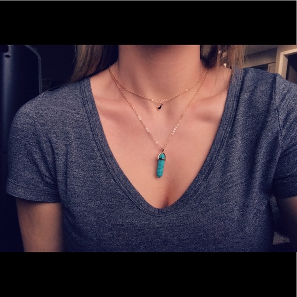 Black & Gold Moon Pendant Layer Choker Necklace - Picture 2 of 2